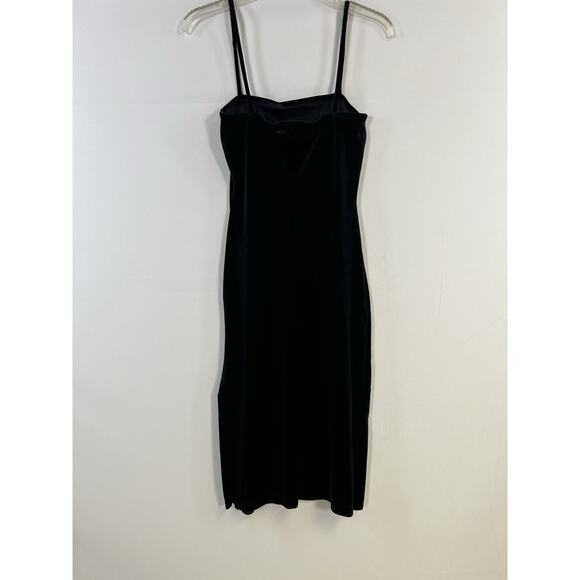 VTG Y2K Rampage Black Velour Velvet Floral Slip Dress Women’s M Fairy Grange - Picture 11 of 13